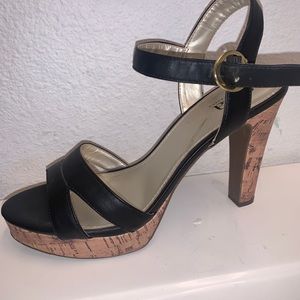 Leather & Cork high heels